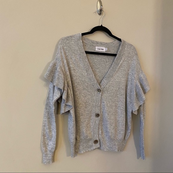 Anthropologie-Line & Dot Eulalia Ruffled Wool Blend Cardigan (Size:XS) - Picture 5 of 8